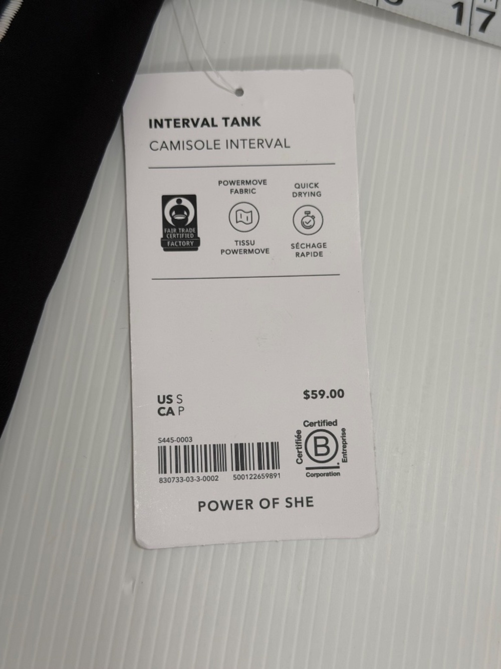Athleta Interval Tank Black White Racerback Small NWT - Picture 3 of 7